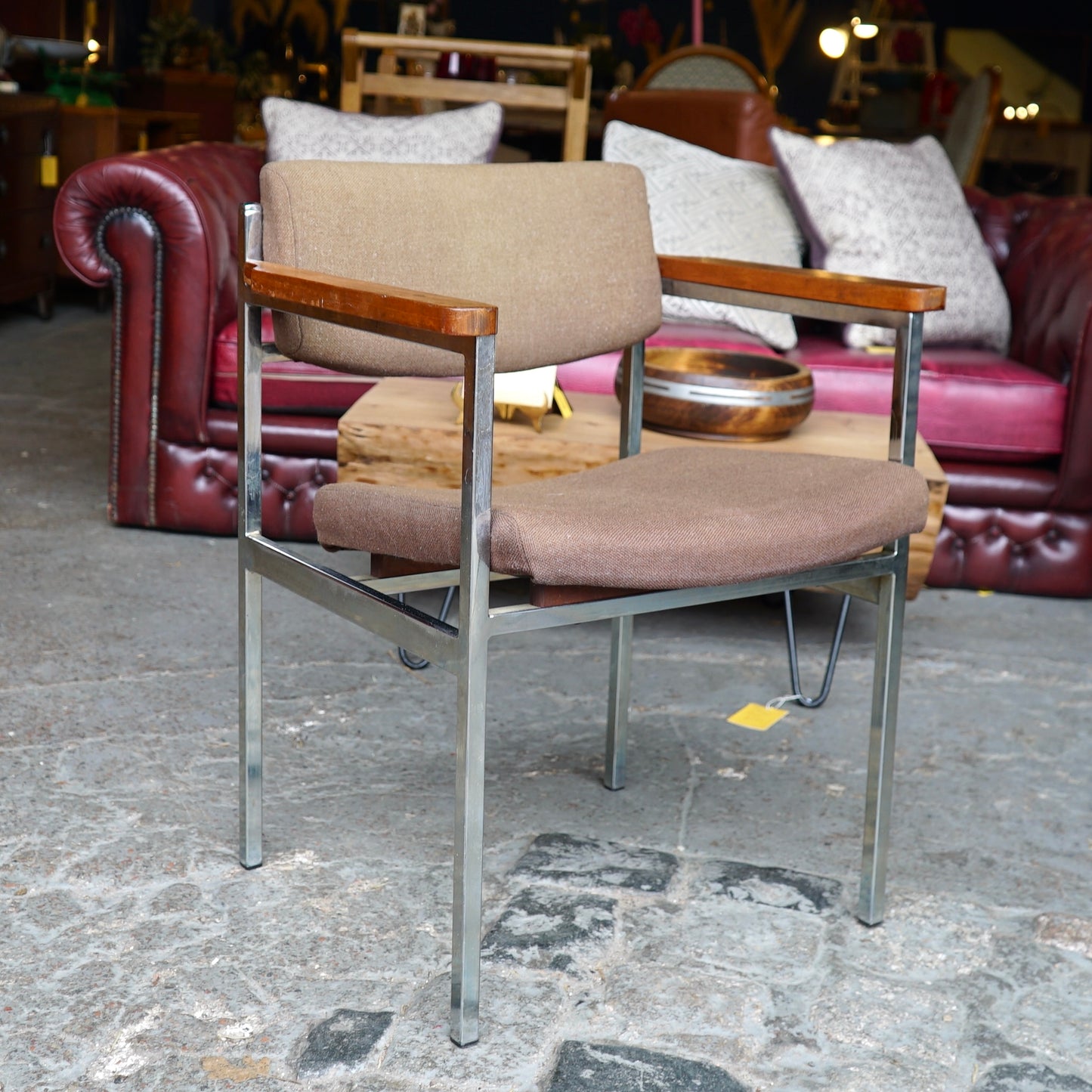 Midcentury Chrome and Teak Chair