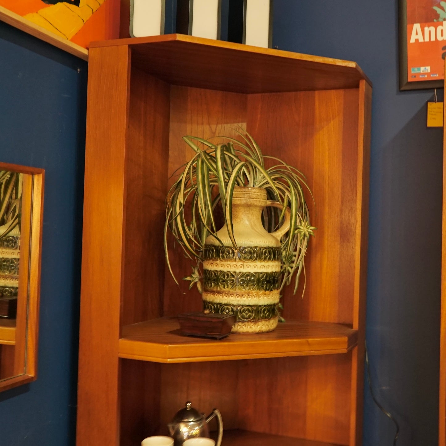 Midcentury Teak Corner Wall Unit