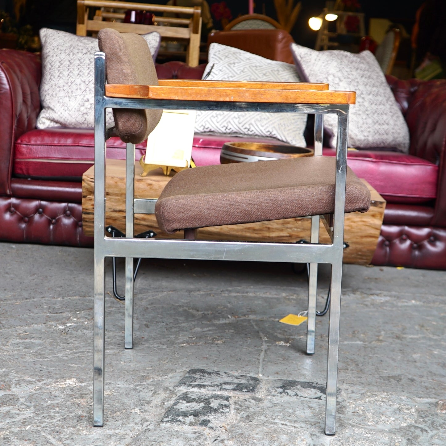Midcentury Chrome and Teak Chair