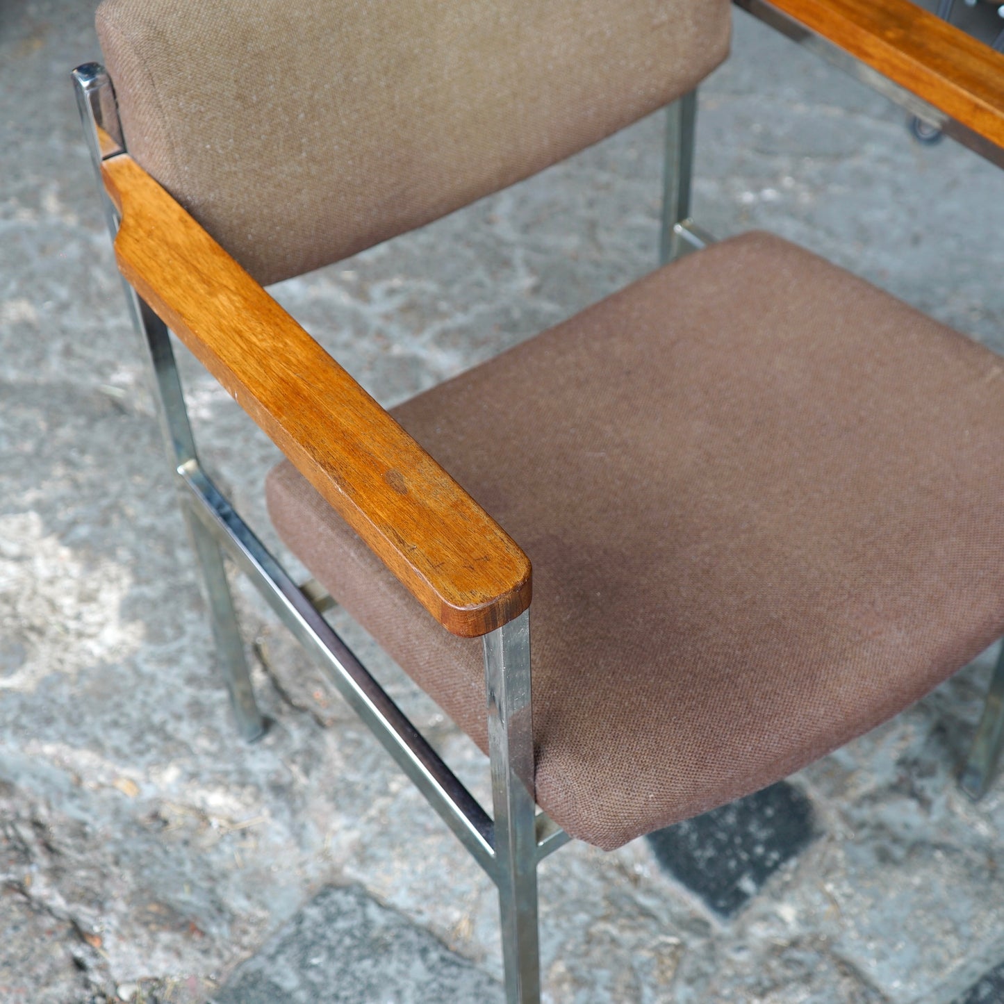 Midcentury Chrome and Teak Chair