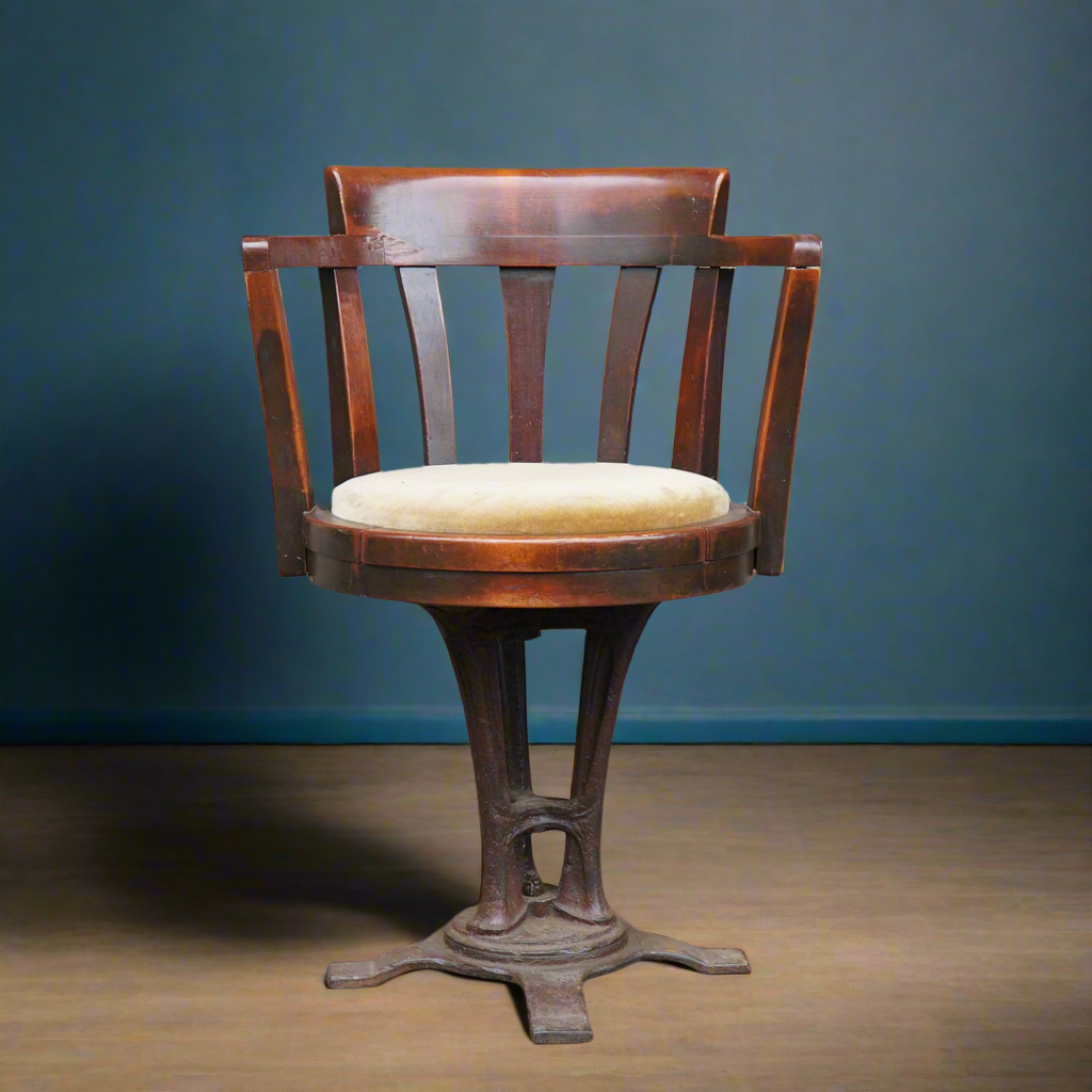 Rare Antique Captains Chair by B.L.Marble