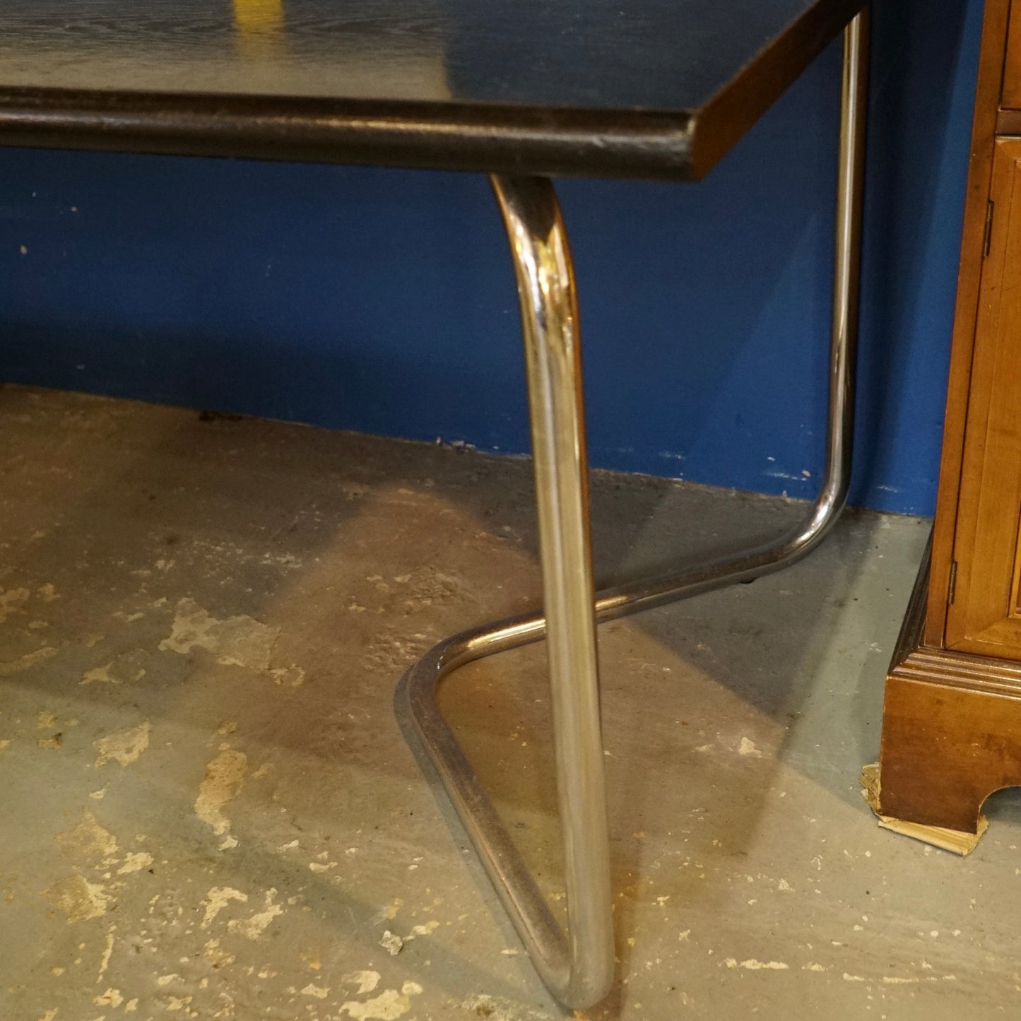 Rare Vintage 1980s Black and Chrome Dining Table by Conrad
