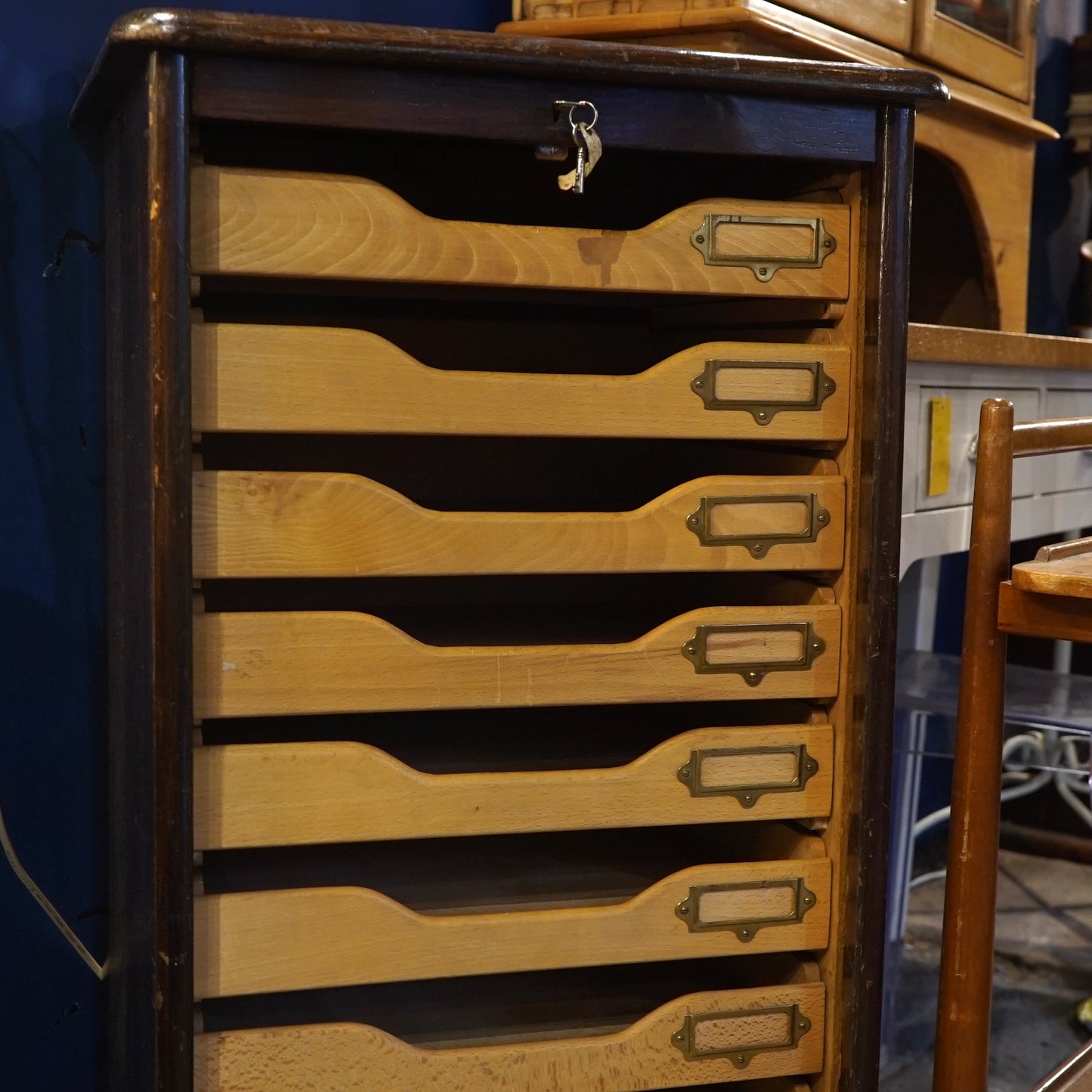 1940s Abbess Tambour Filing Cabinet