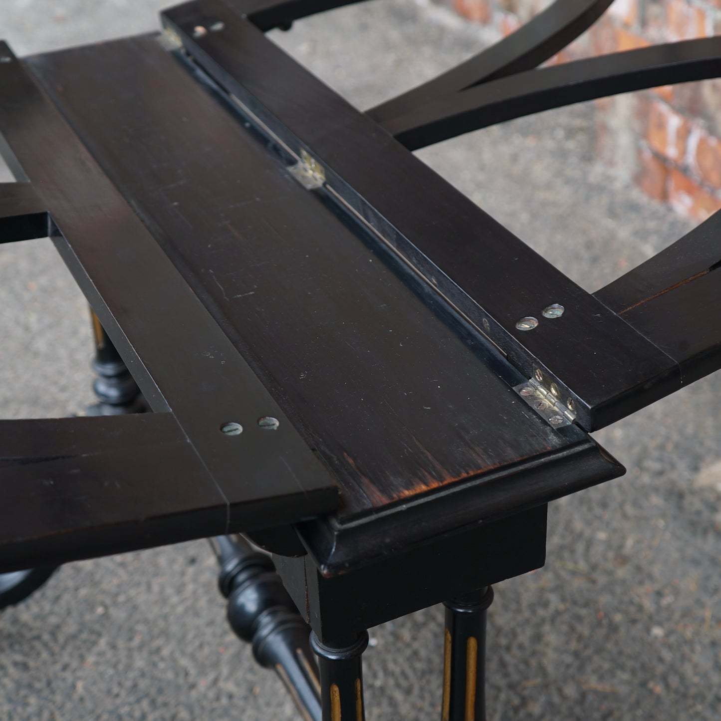 Antique Victorian Black Folio Stand