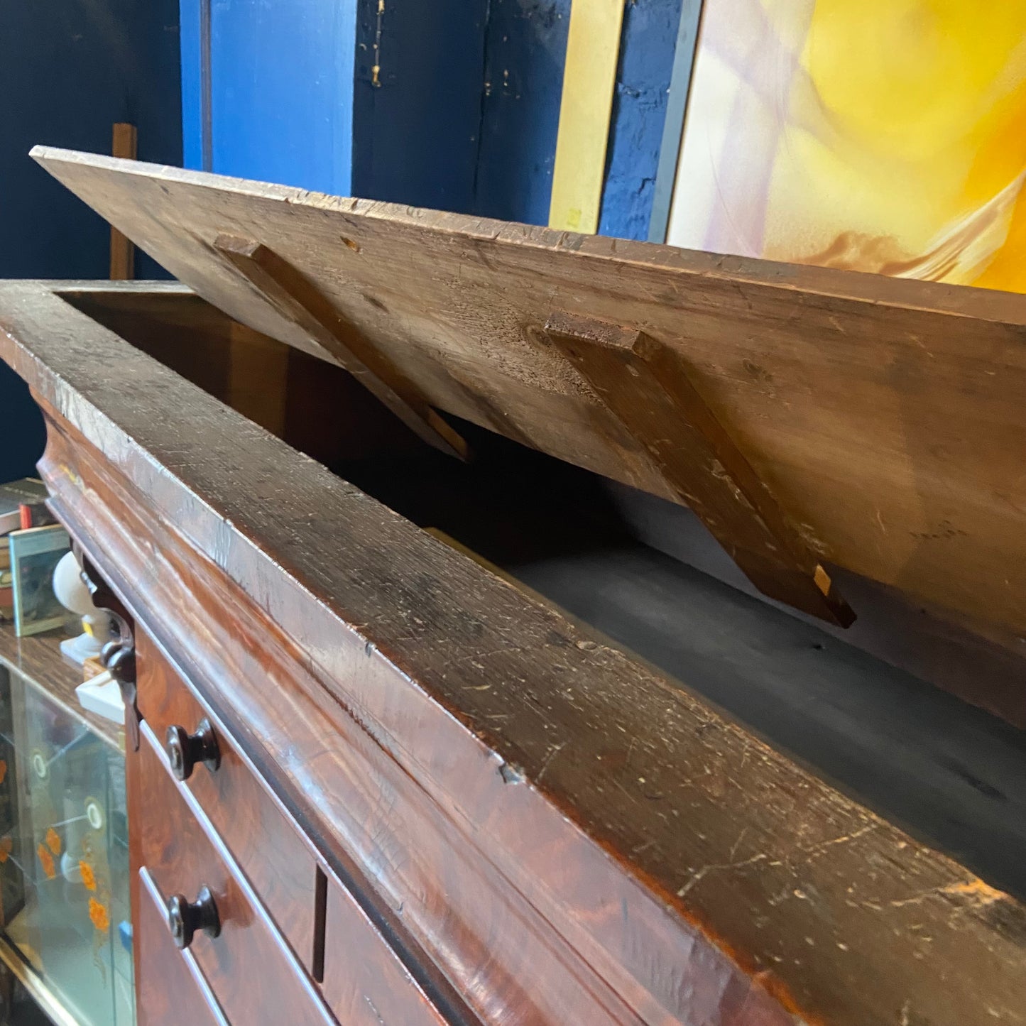 Victorian Mahogany Veneer Highchest - scotch chest