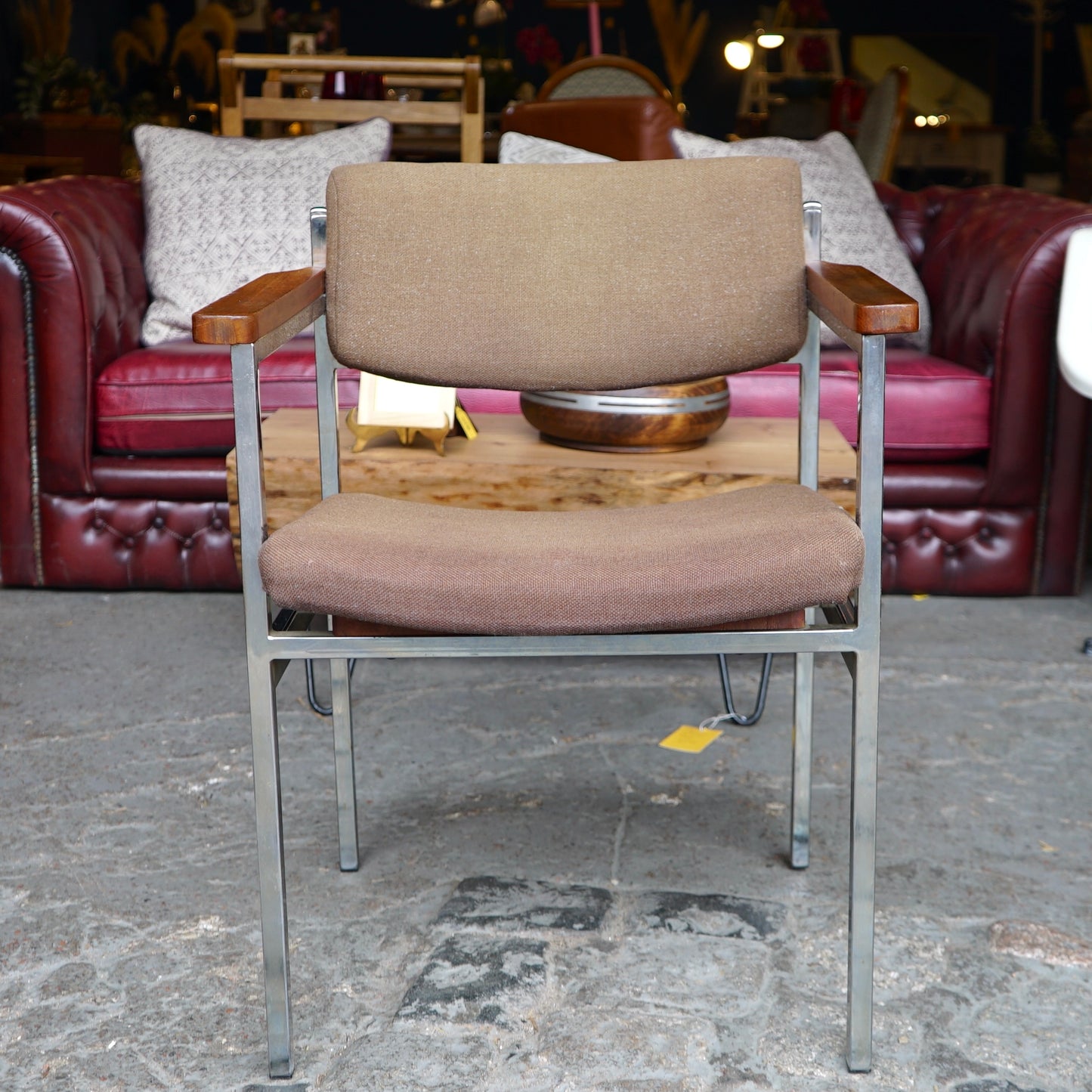 Midcentury Chrome and Teak Chair