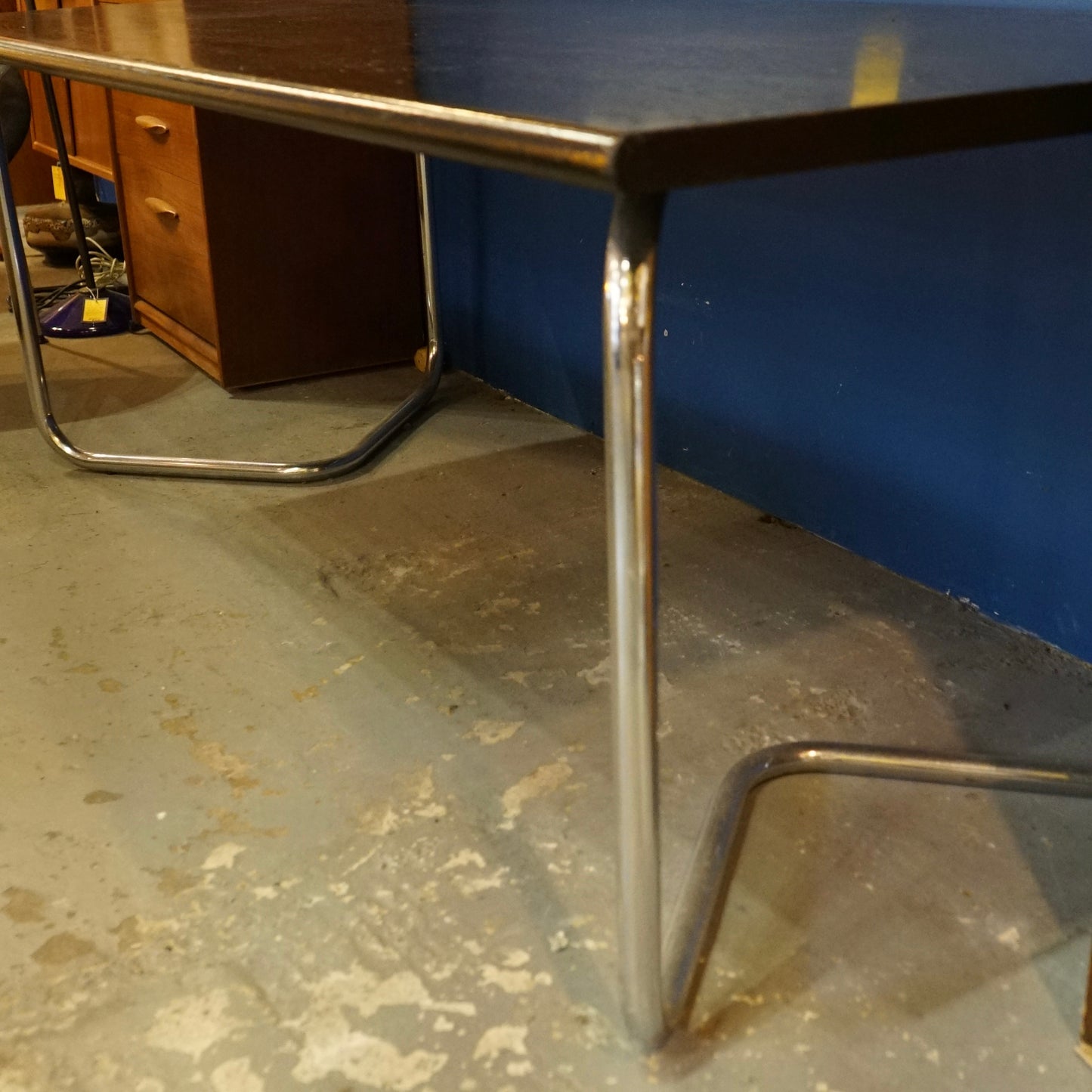 Rare Vintage 1980s Black and Chrome Dining Table by Conrad