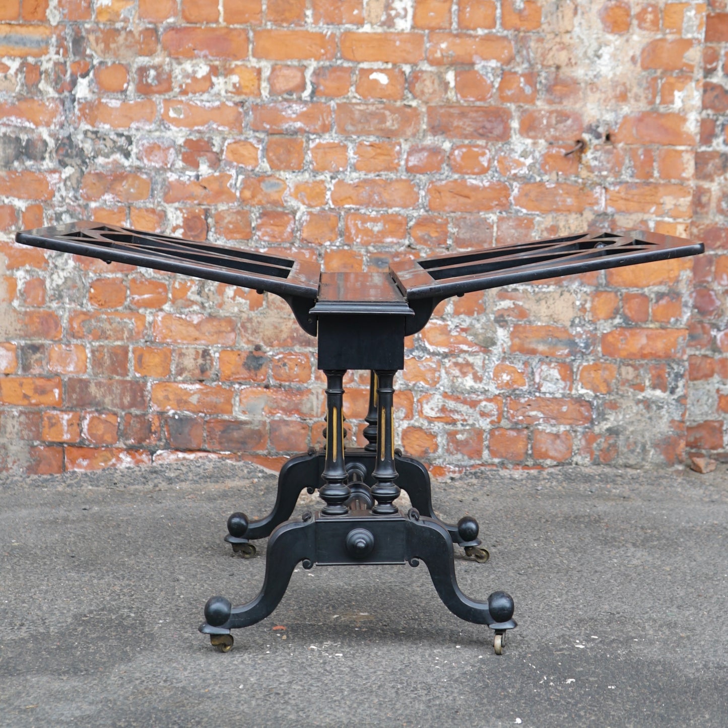 Antique Victorian Black Folio Stand