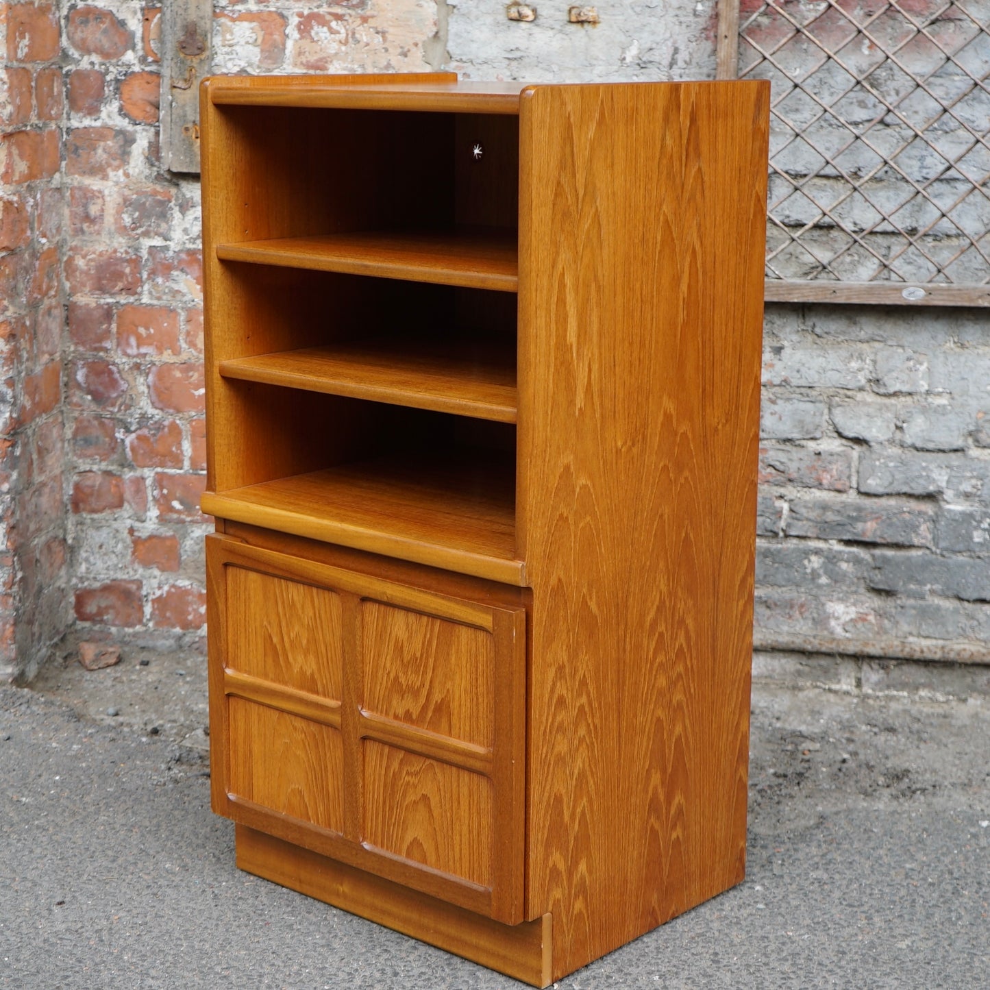 Midcentury Teak Nathan Squares Media Unit