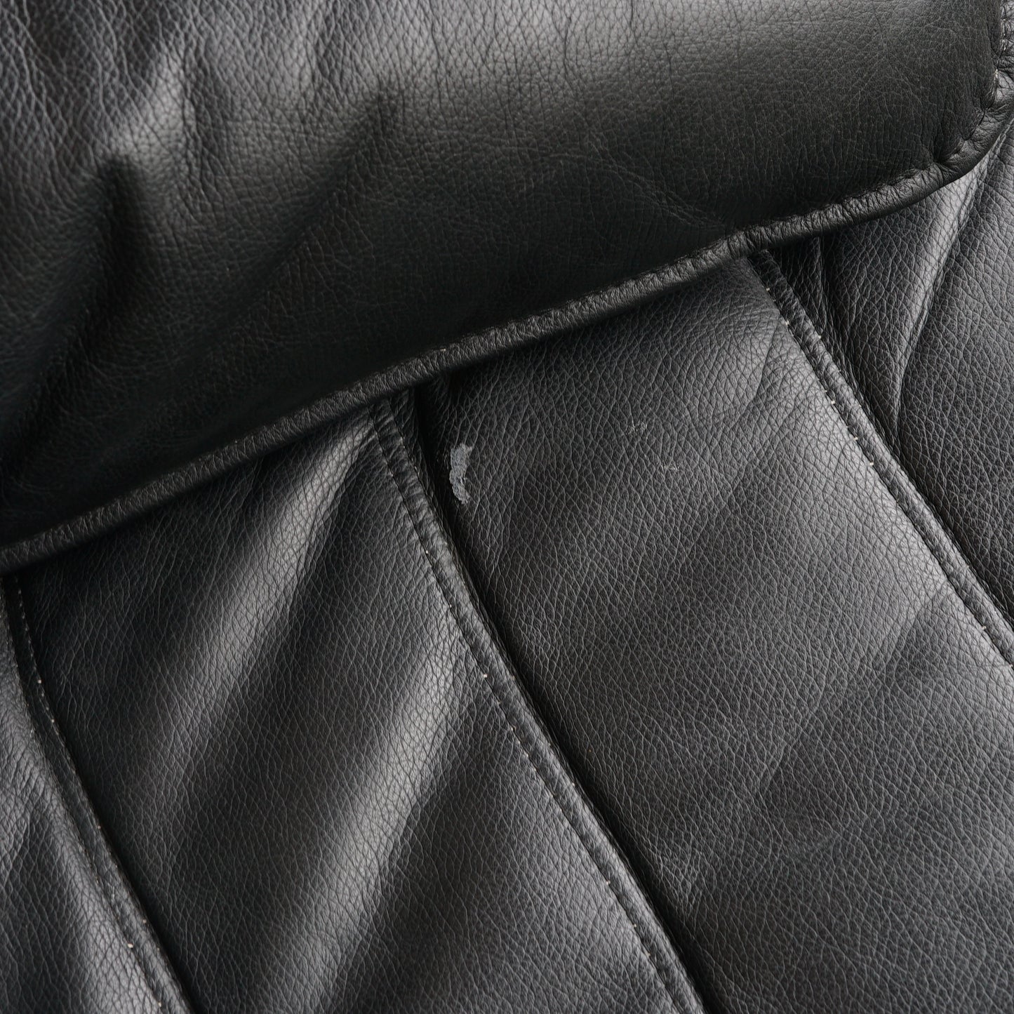 Midcentury Skoghaug Industries leather recliner and footstool