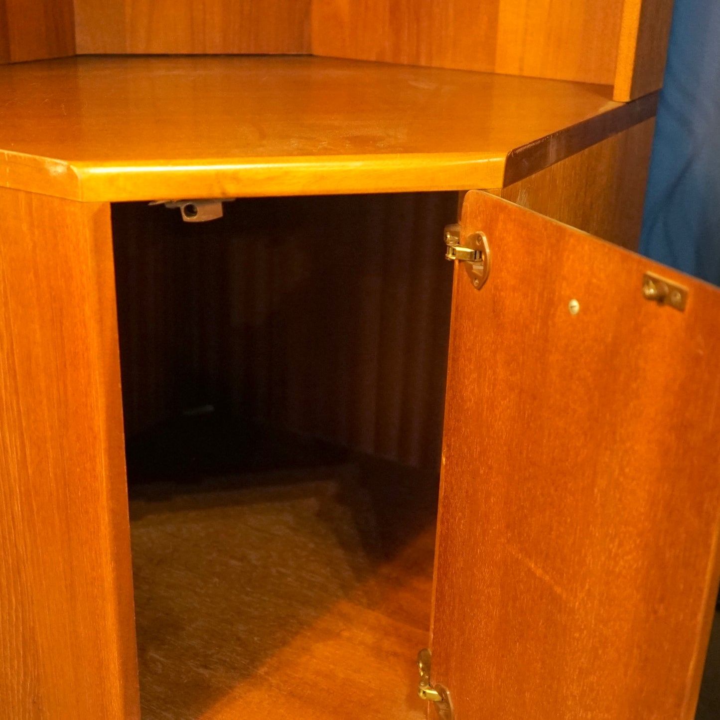 Midcentury Teak Corner Wall Unit