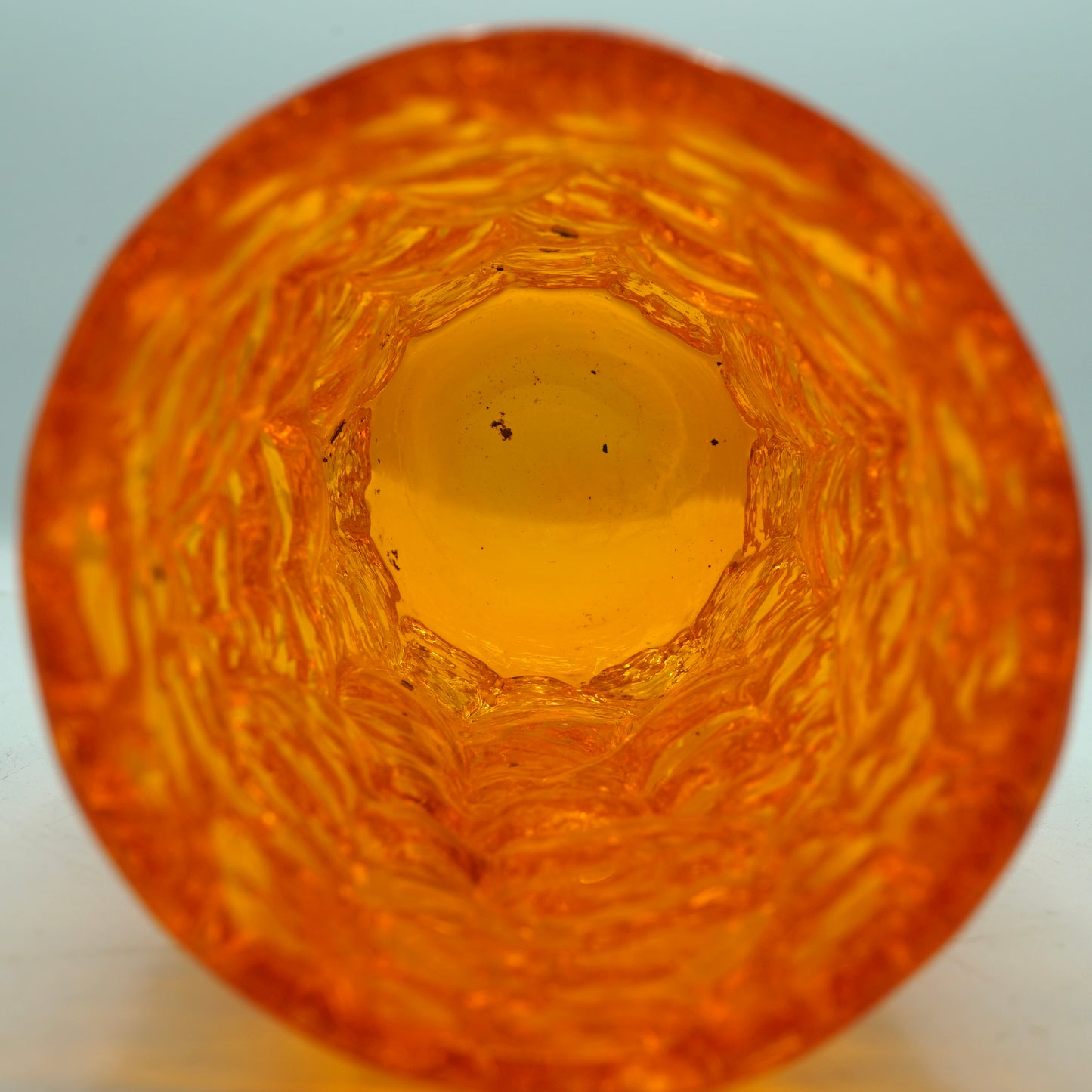 Rare Medium 19cm Whitefriars Bark Tangerine Vase By Geoffrey Baxter