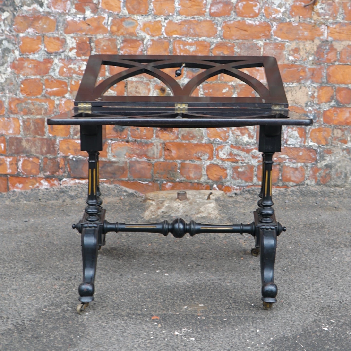 Antique Victorian Black Folio Stand