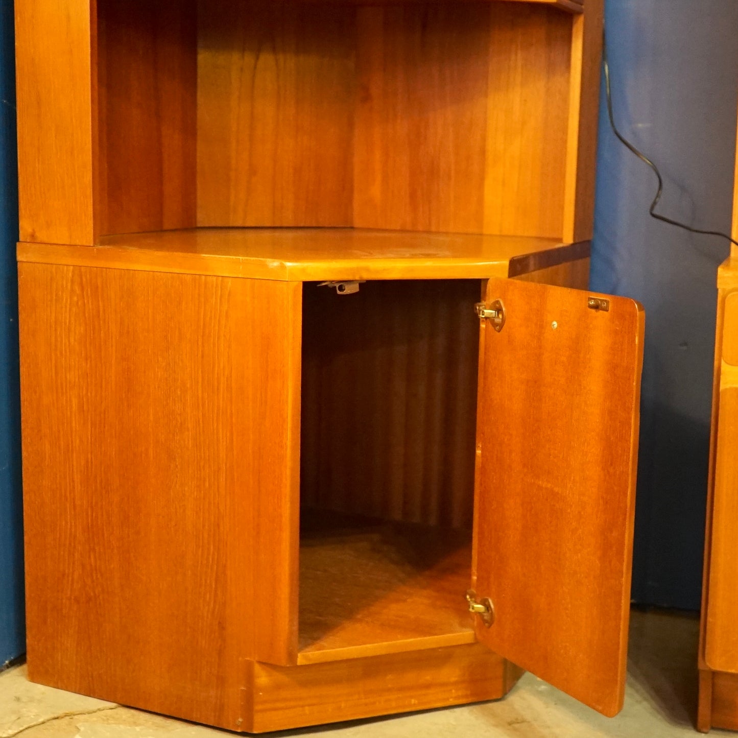 Midcentury Teak Corner Wall Unit