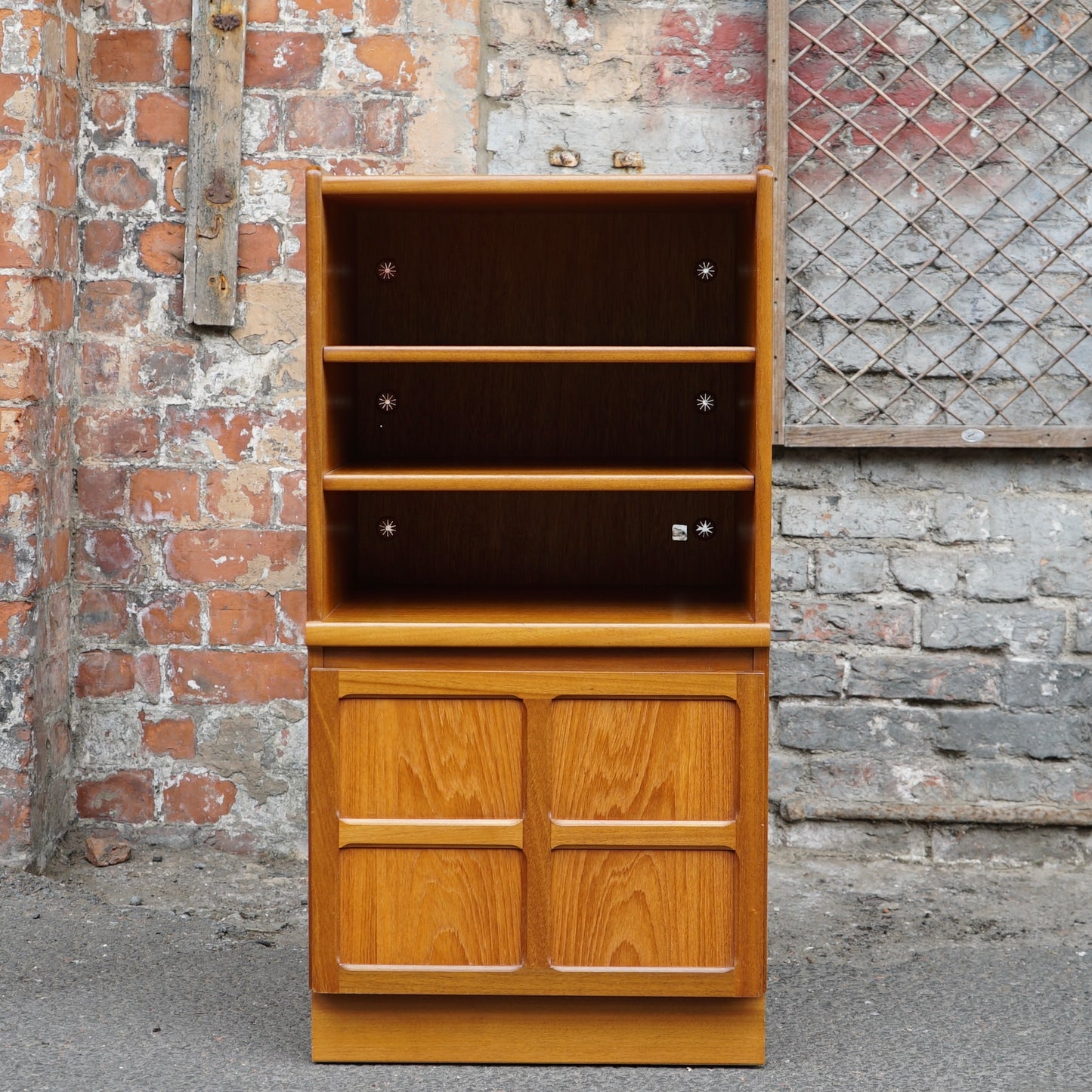 Midcentury Teak Nathan Squares Media Unit