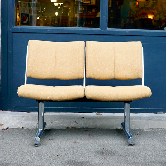 Midcentury Chrome and Beige Seating