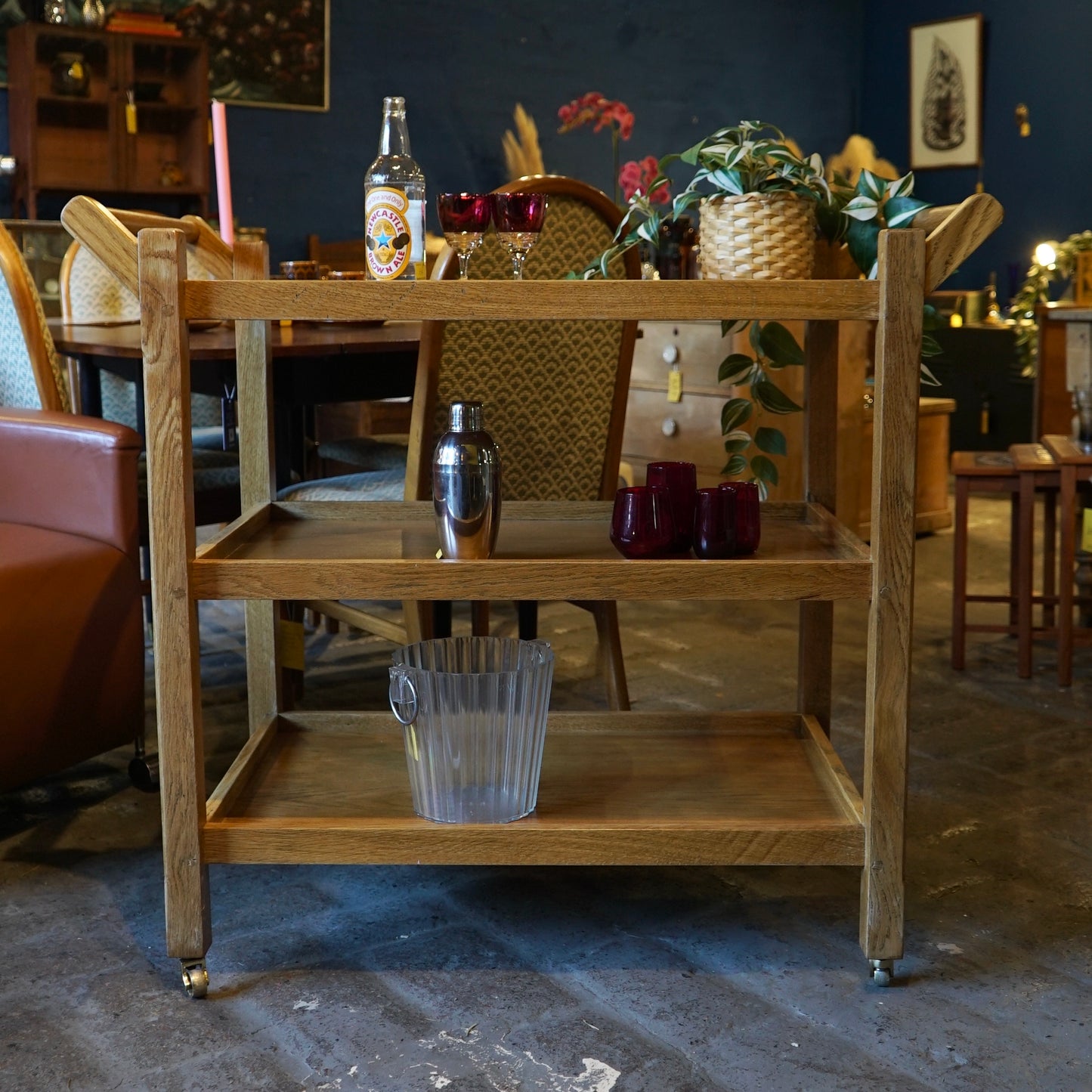 Solid Oak Large Drinks Trolley