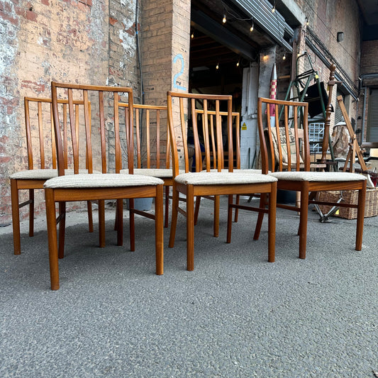 Midcentury 1970ss Teak Highback Dining Chairs by McIntosh (Set of 6)