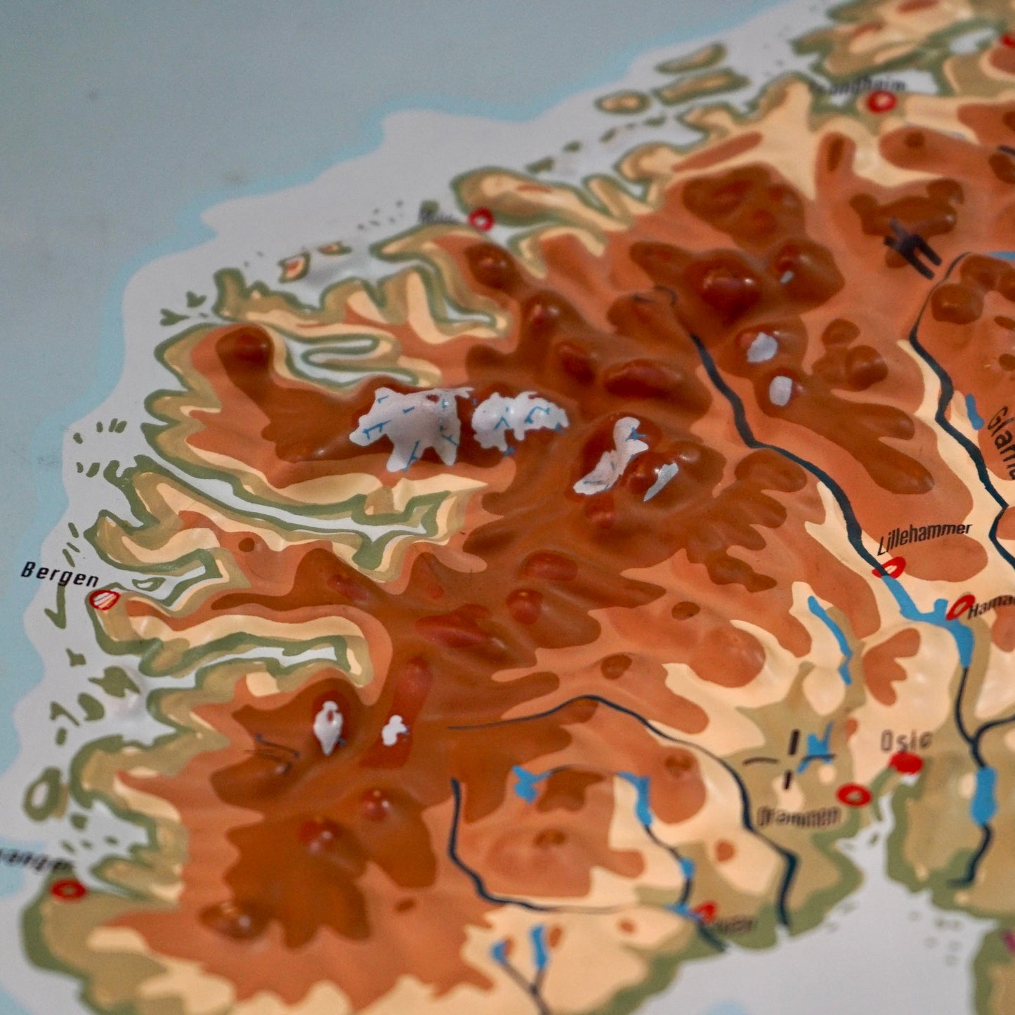 Large 1960s West German Relief Map of Europe by Relieftechnik