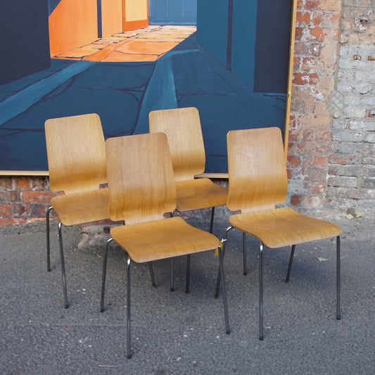 4 Vintage IKEA Stackable Ply Chairs