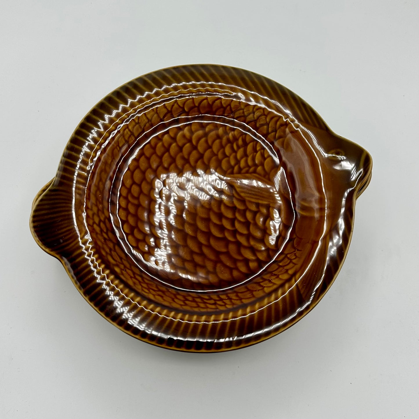 Vintage 1950s Barbotine Sarreguemines French Fish Plate Set (Set of 10)