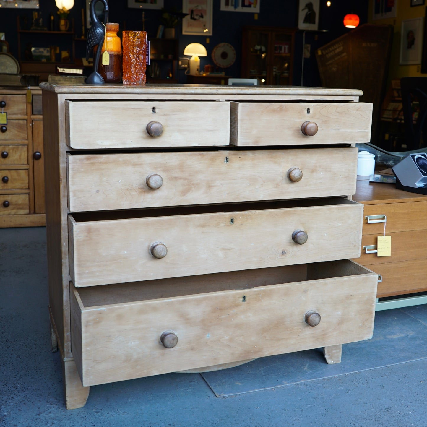 Antique pine chest of drawers