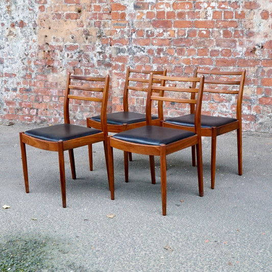 1960s GPlan Fresco Teak Ladderback Chairs x4