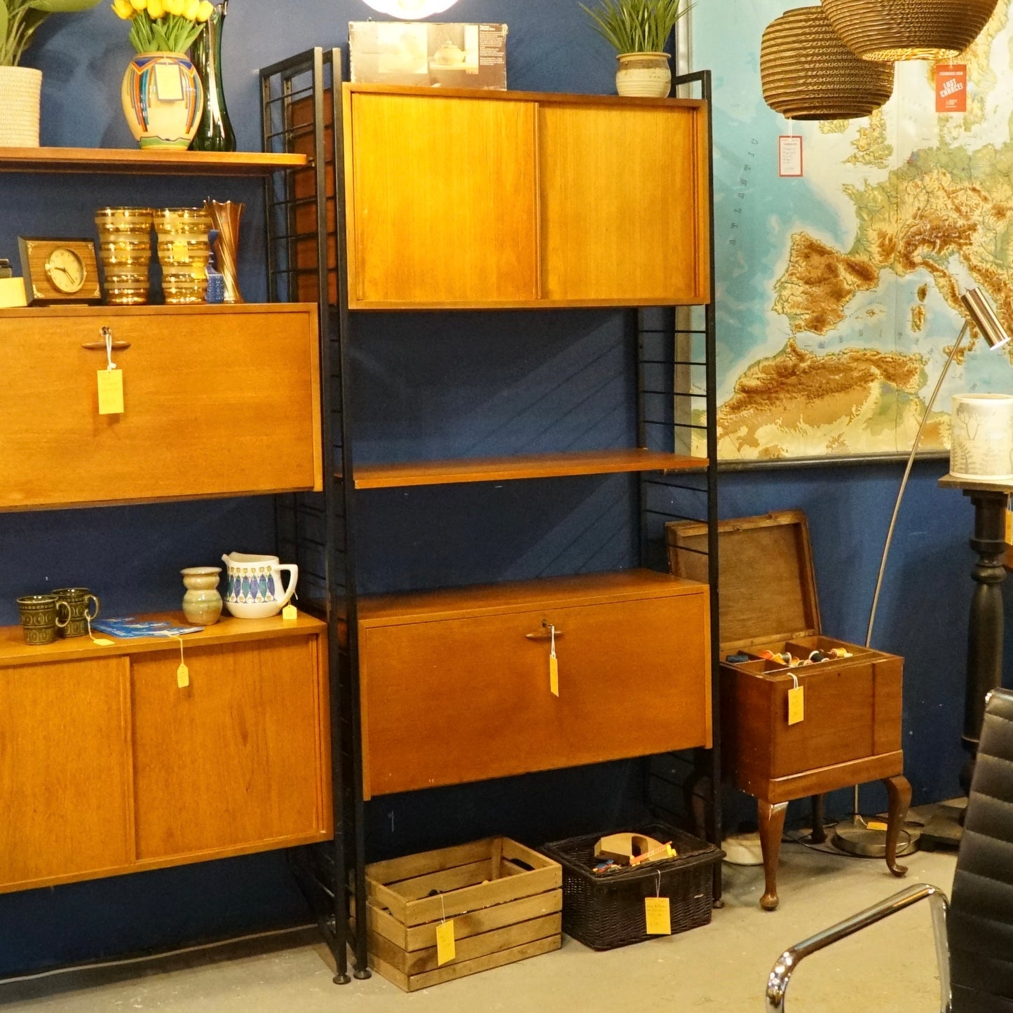 Staples ‘Ladderax’ Shelving Unit, 1960s Midcentury Shelving Unit