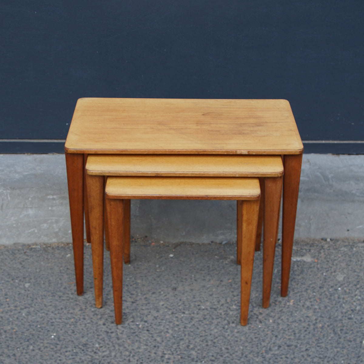 Midcentury Nest of Teak Tables by Russell of Broadway
