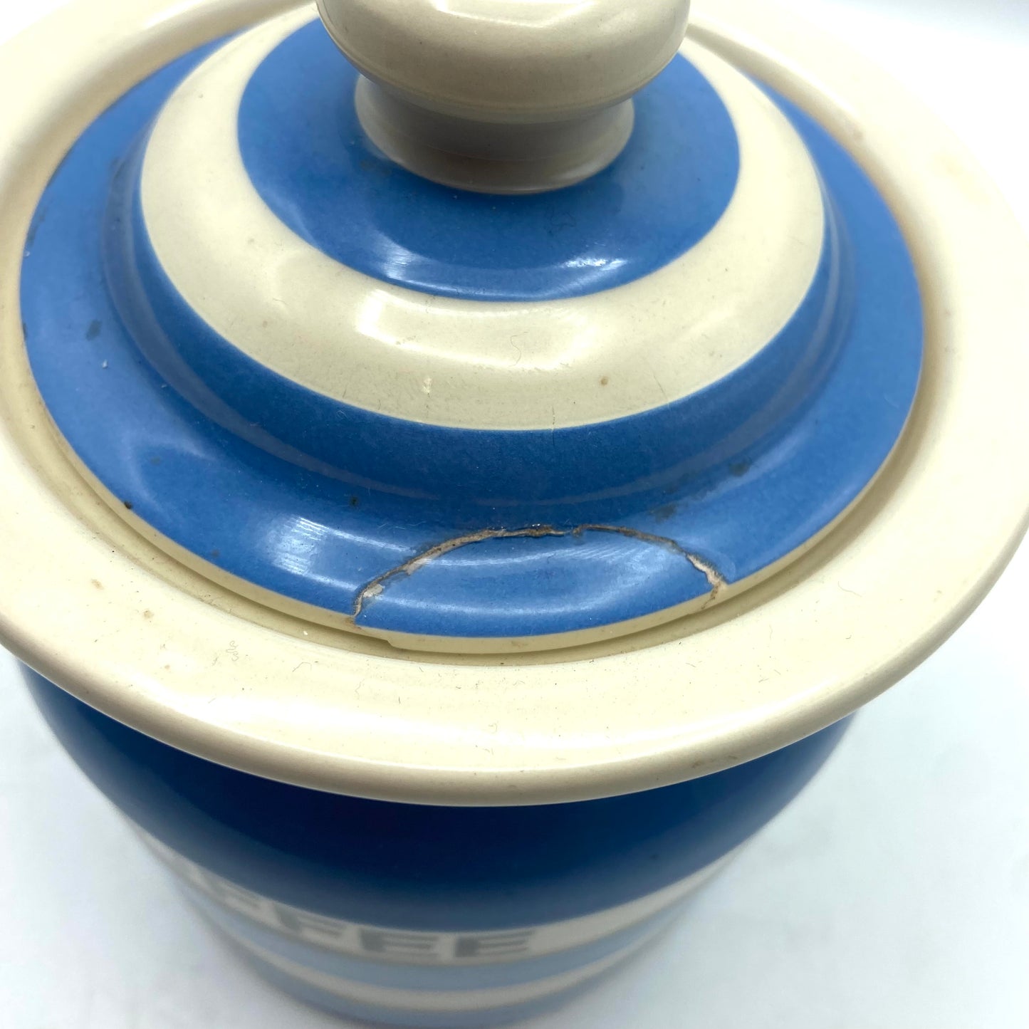 Set of TG Green Blue Cornishware jars