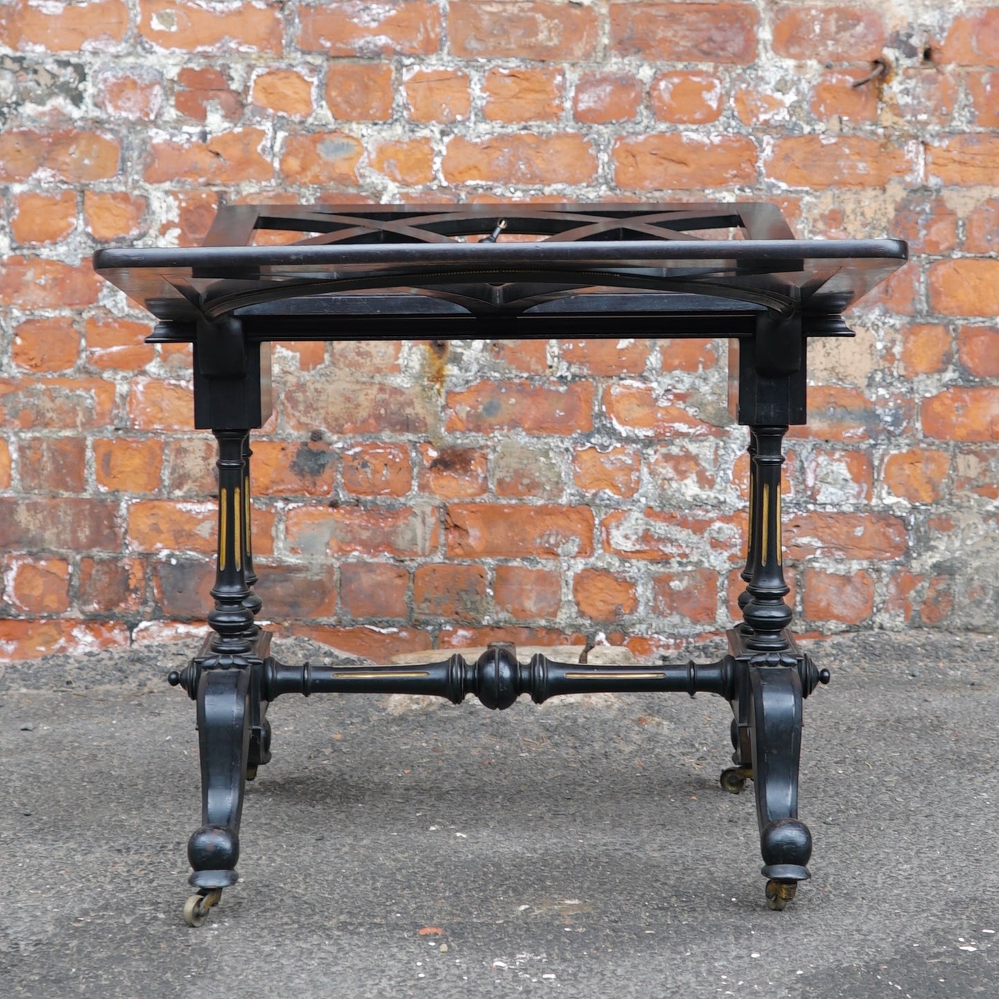Antique Victorian Black Folio Stand