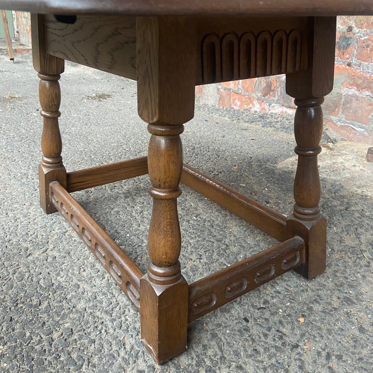 Utility Furniture Oak Swivel Drop leaf Coffee Table