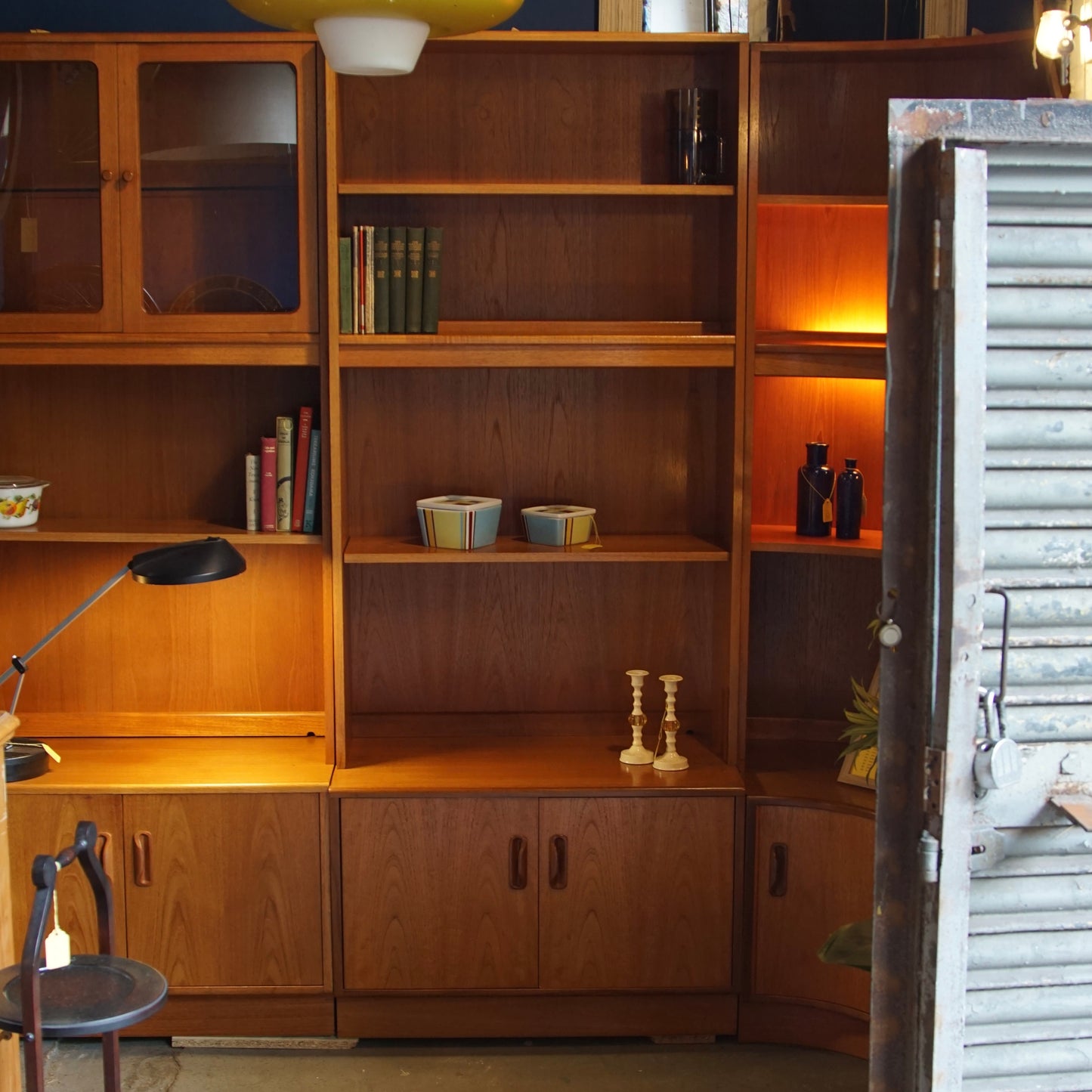 Midcentury G Plan Shelving Unit with Cabinet