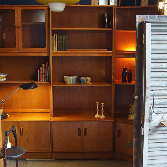 Midcentury G Plan Shelving Unit with Cabinet