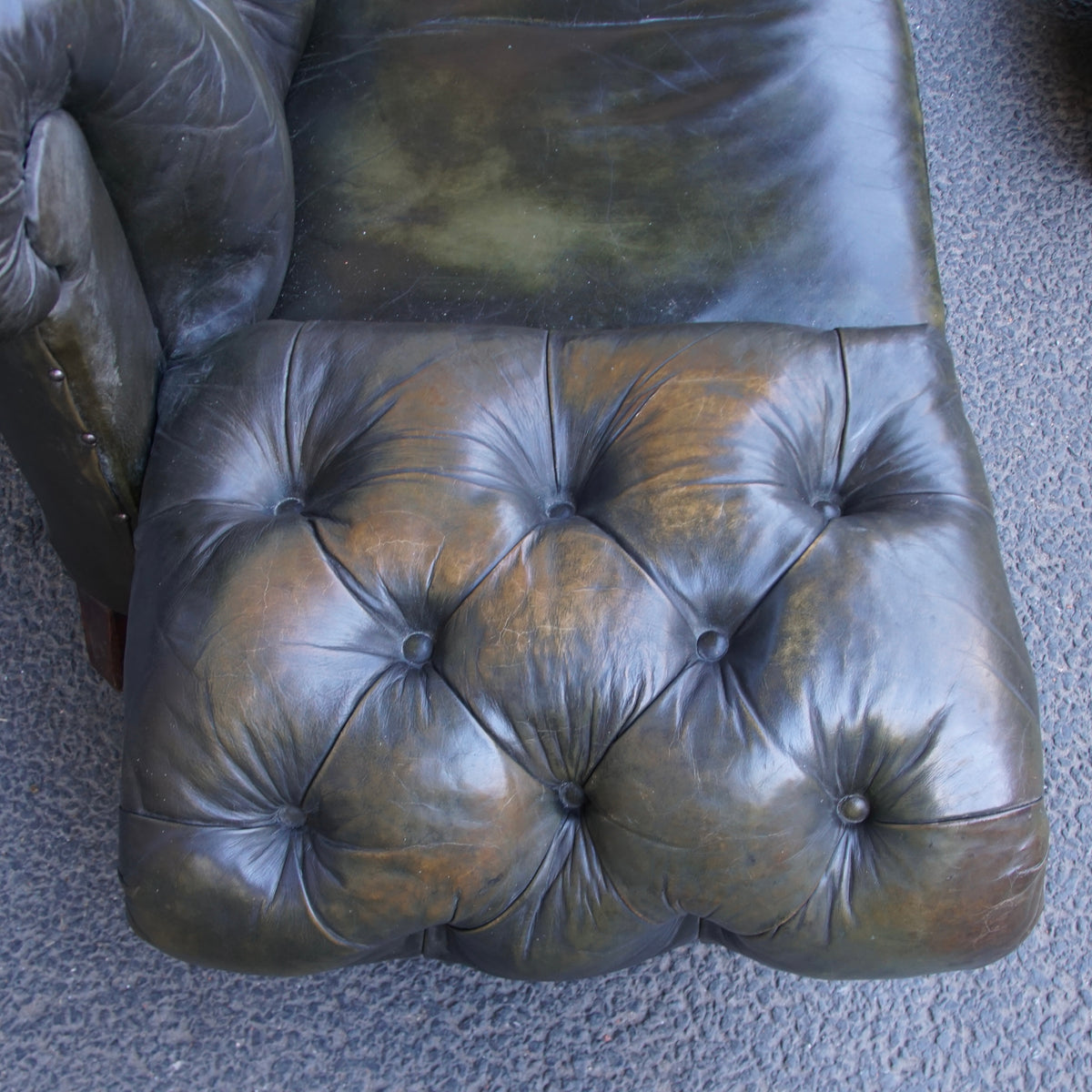 Victorian Leather Daybed with Foot Stool