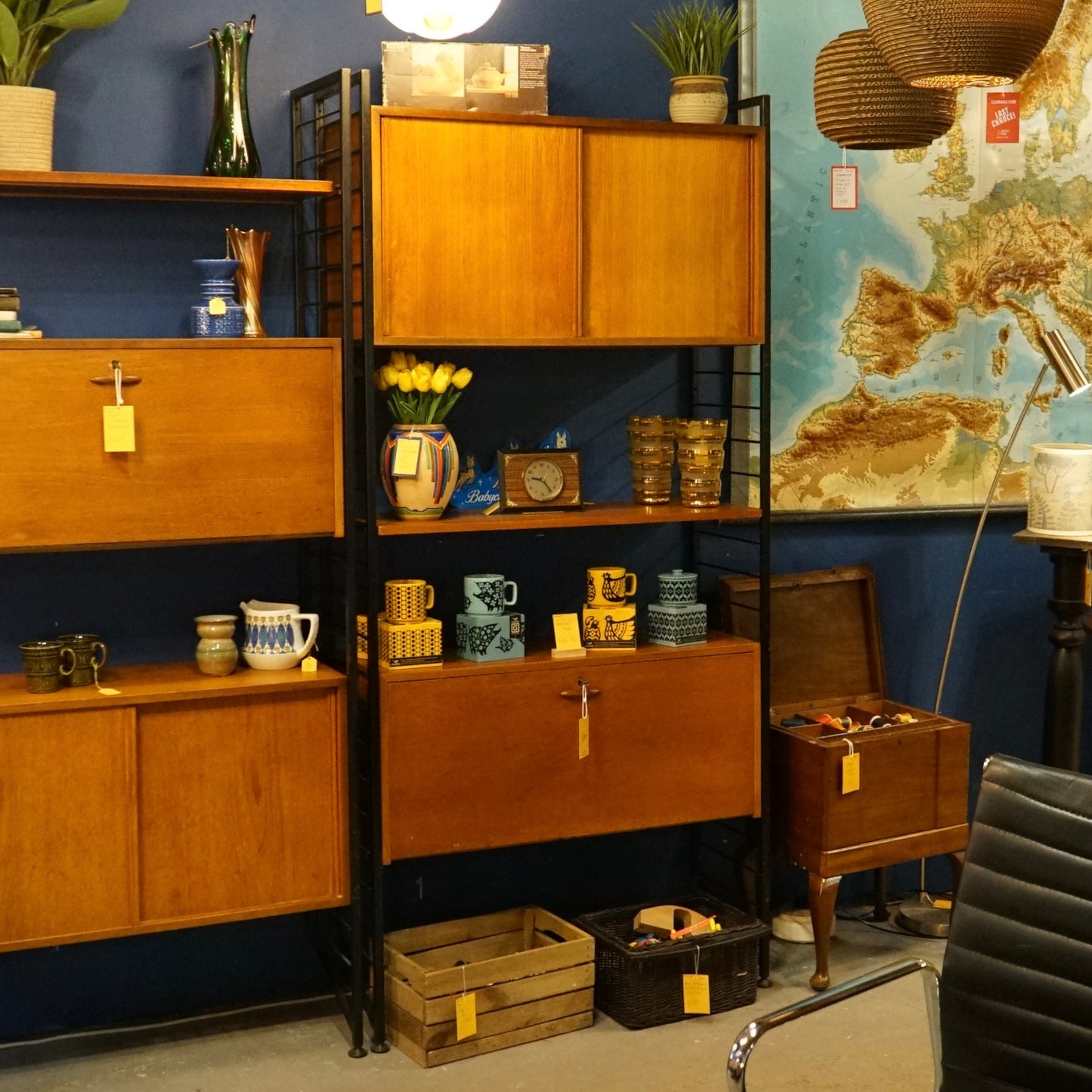 Staples ‘Ladderax’ Shelving Unit, 1960s Midcentury Shelving Unit