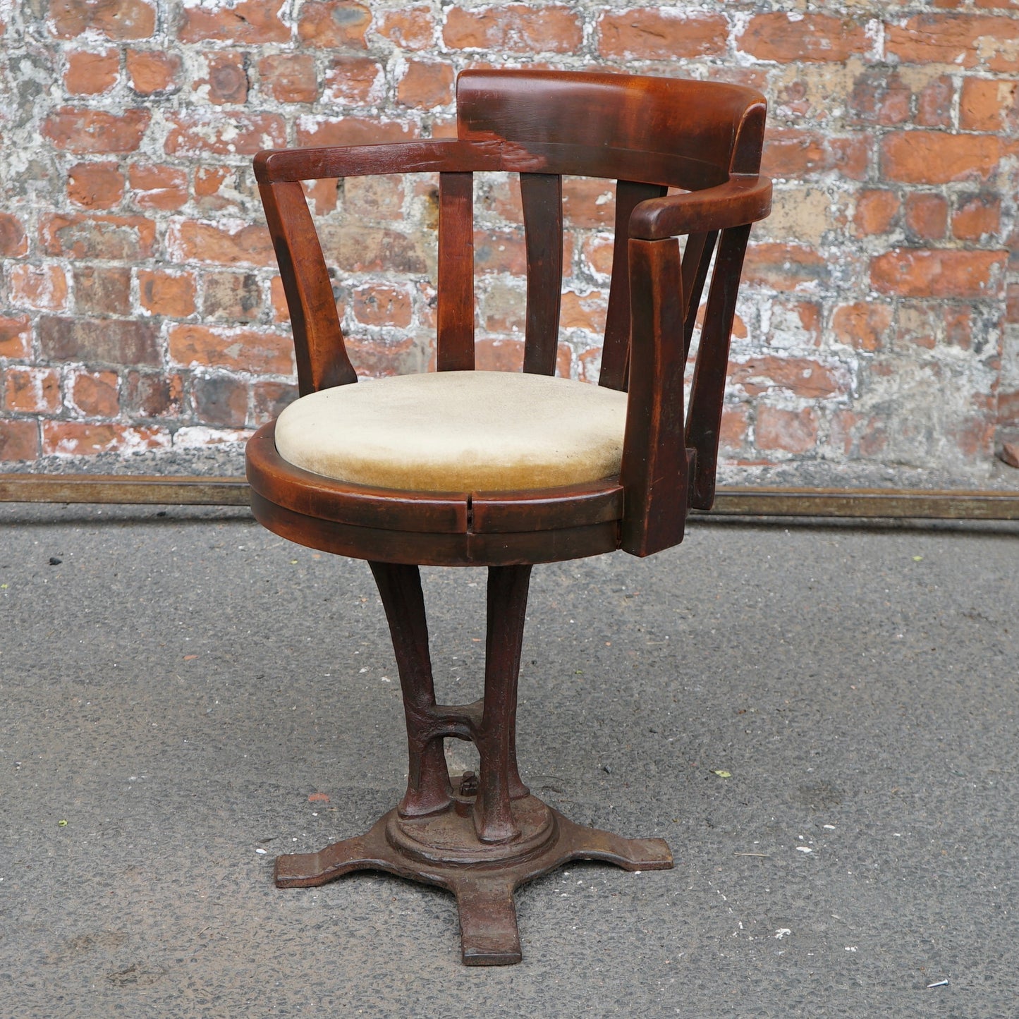 Rare Antique Captains Chair by B.L.Marble