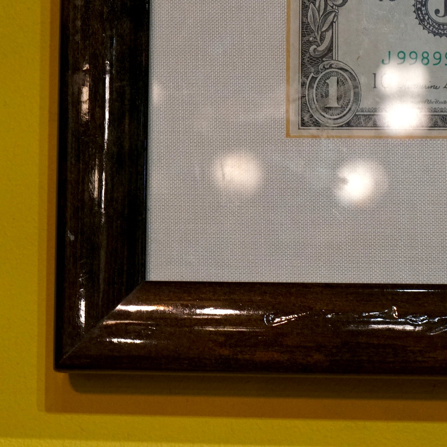 Rare Uncut Sheet Dollar Bills, Framed