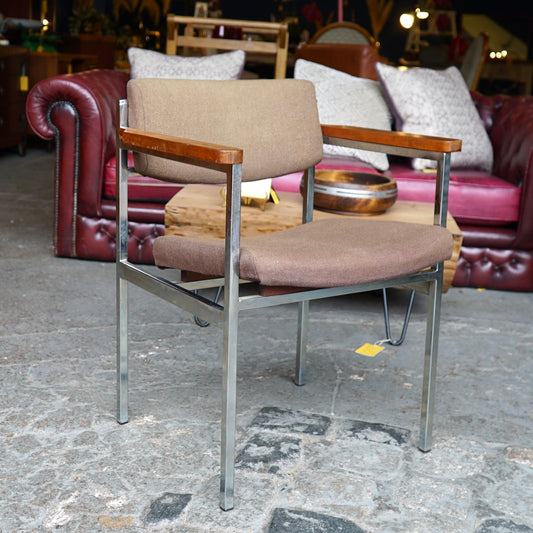 Midcentury Chrome and Teak Chair