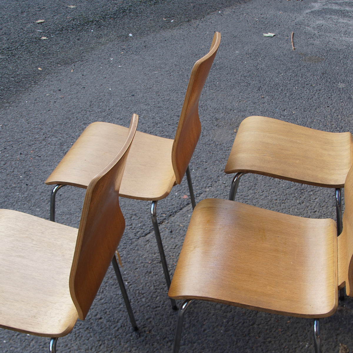 4 Vintage IKEA Stackable Ply Chairs