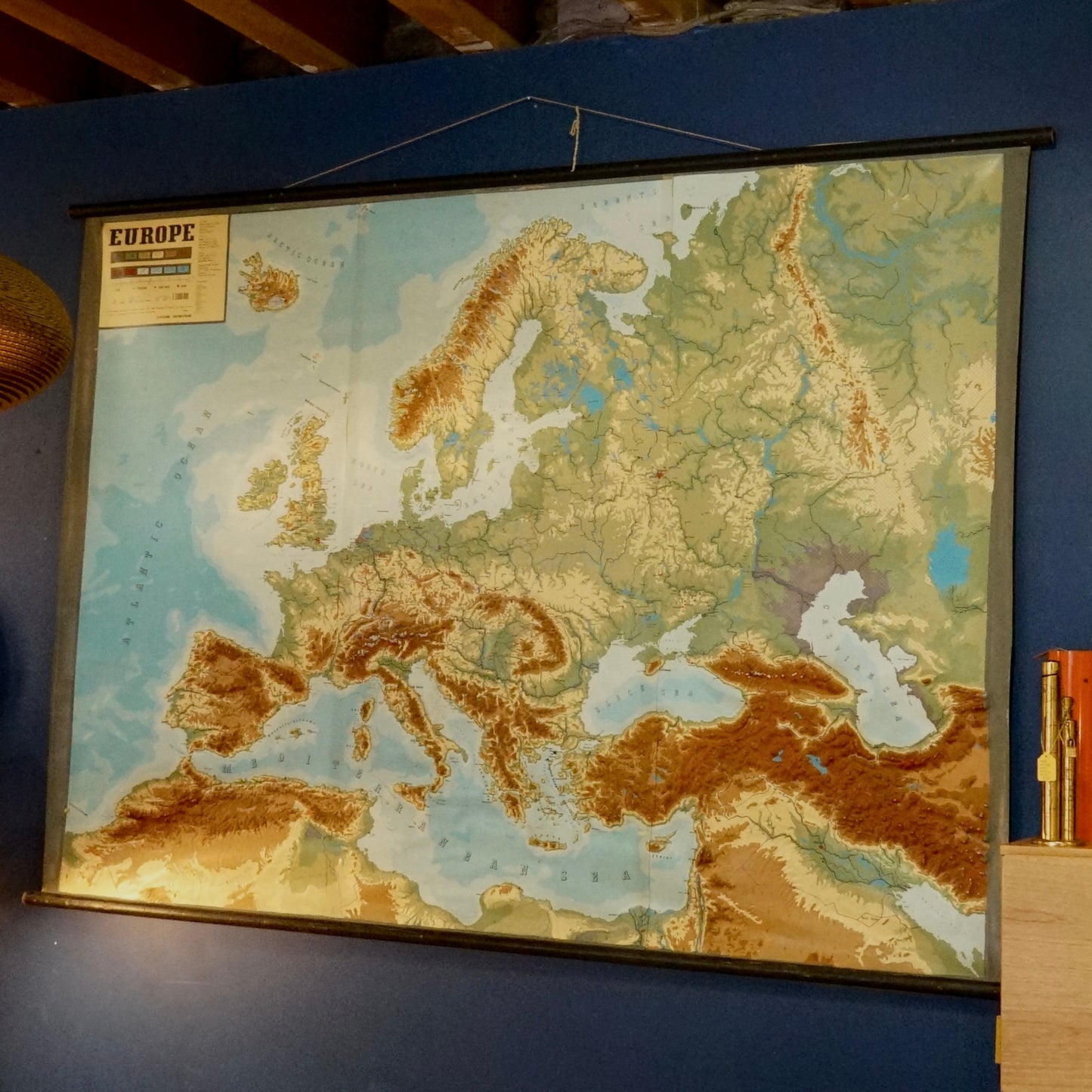 Large 1960s West German Relief Map of Europe by Relieftechnik