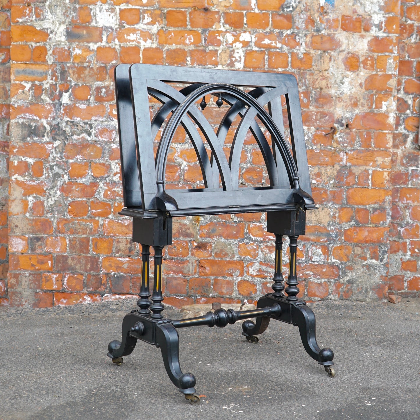 Antique Victorian Black Folio Stand