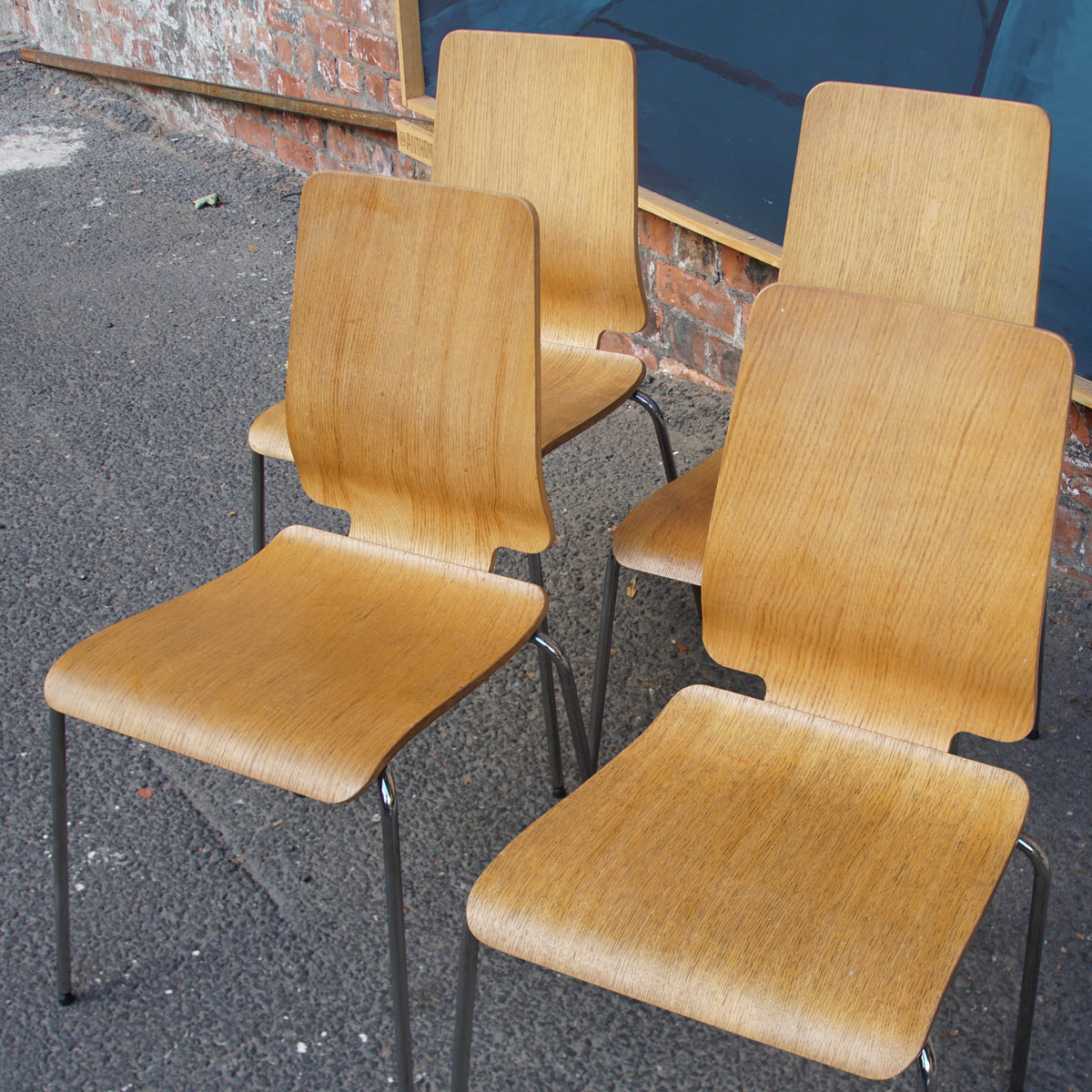 4 Vintage IKEA Stackable Ply Chairs