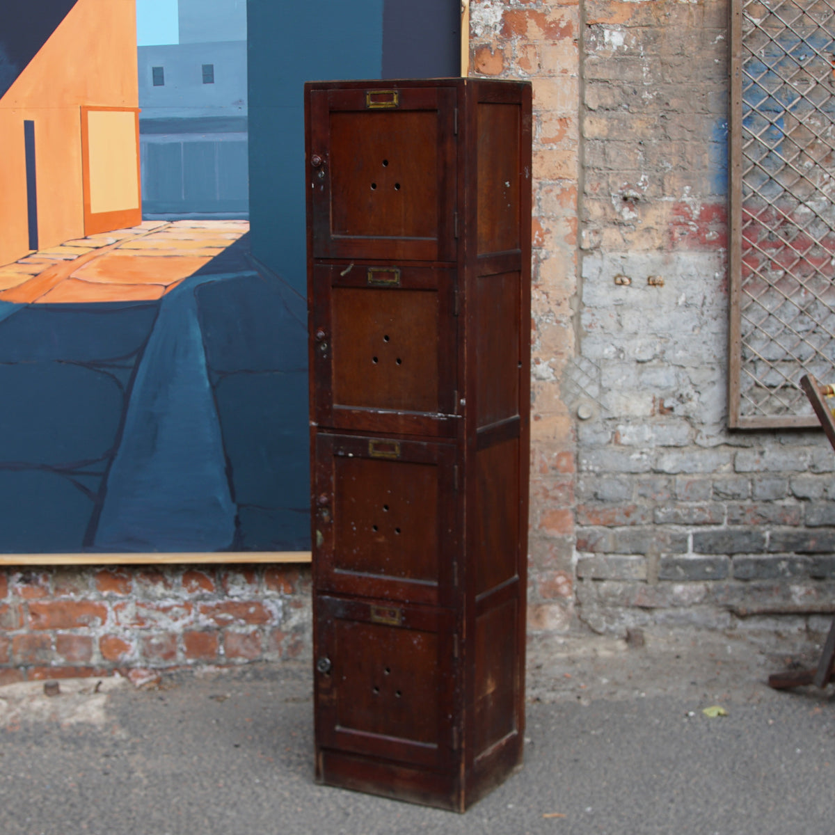 Vintage Wooden School Locker