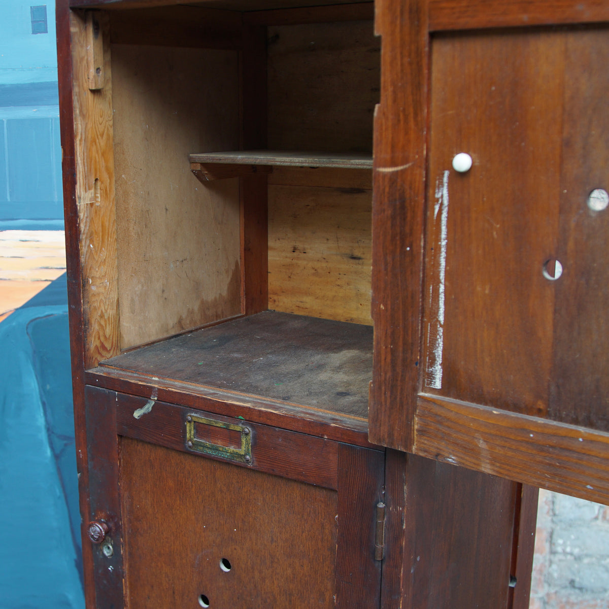 Vintage Wooden School Locker