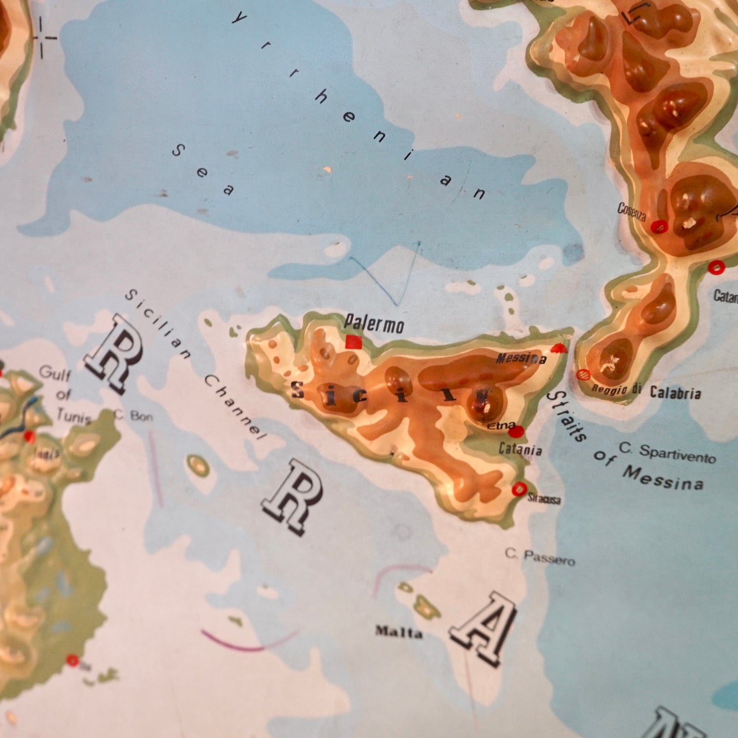 Large 1960s West German Relief Map of Europe by Relieftechnik