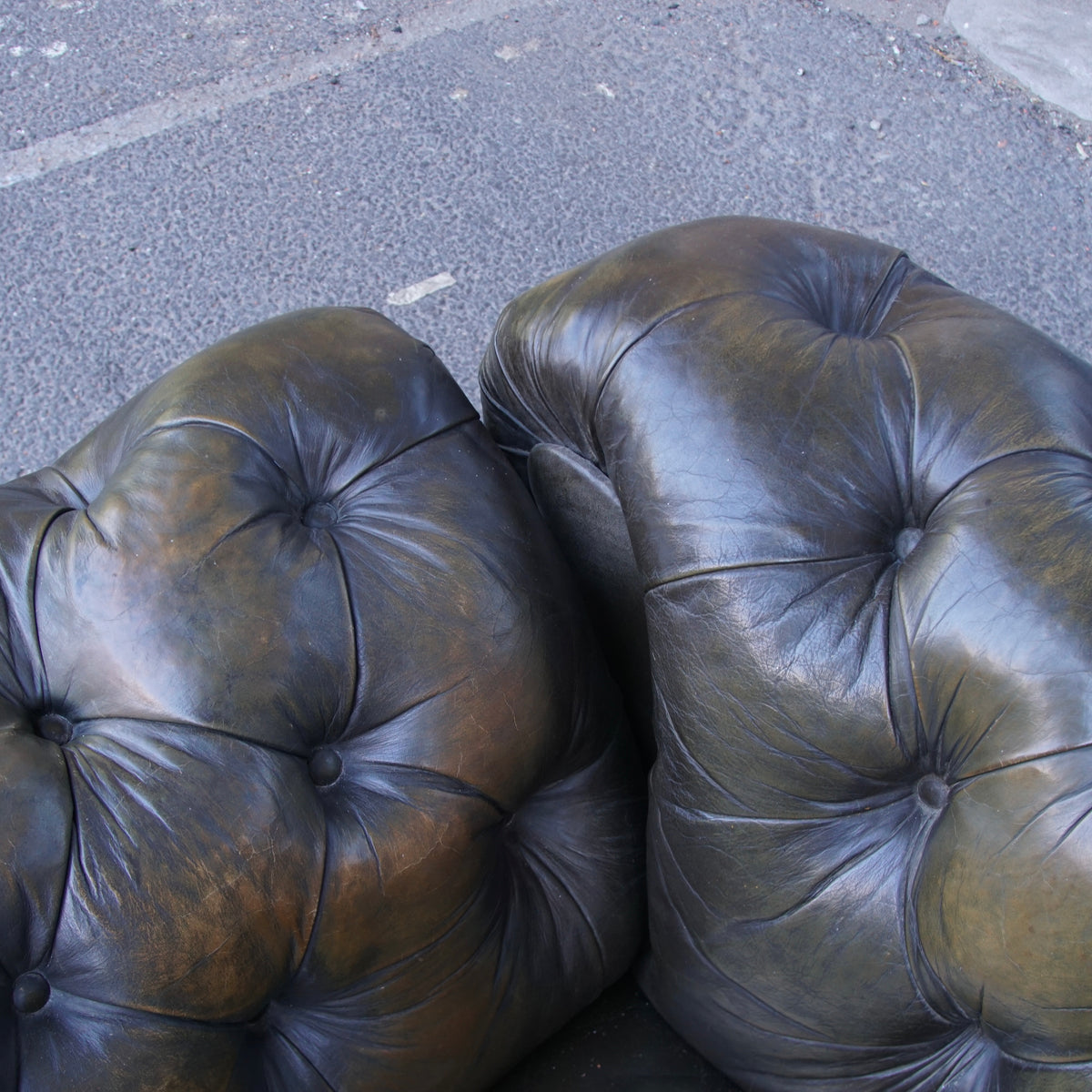 Victorian Leather Daybed with Foot Stool