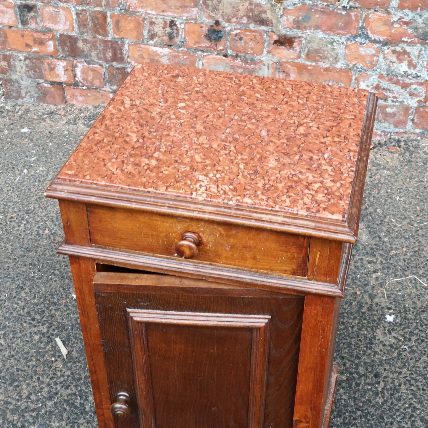 Antique Marble Top Bedside Stand