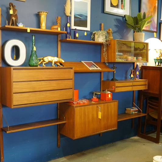 1960s Midcentury Modular Wall Unit by Poul Cadovius for Cado
