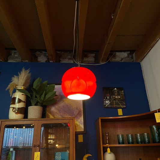 1960’s Peill & Putzler Orange Glass Pendant Light